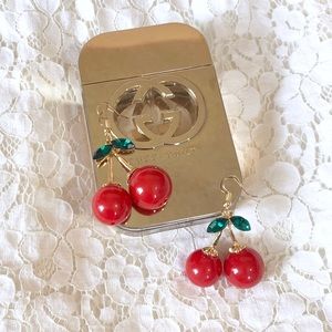 4/$20 New Cute Cherry Earrings fashion red gold hook